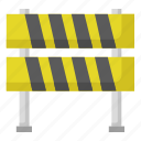 roadblock, warning, barrier, road, street