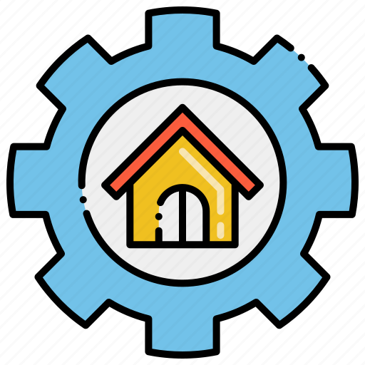 Building, engineering, gear, house icon - Download on Iconfinder