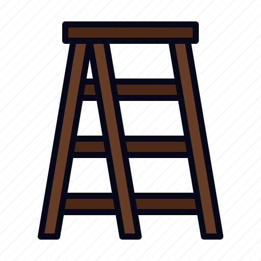 Ladder, stairs, carpentry, construction, tools, vertical, improvement icon - Download on Iconfinder
