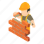 builder, construction, industry, isometric, man, object, worker 