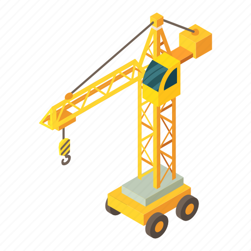 Construction, crane, engineering, equipment, isometric, object, truck icon - Download on Iconfinder