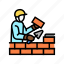 builder, building, brick, construction, repair, ladder 