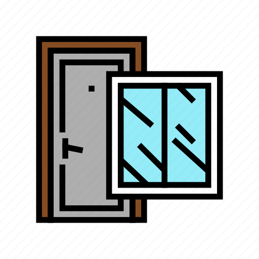 Window, door, construction, building, repair, ladder icon - Download on Iconfinder
