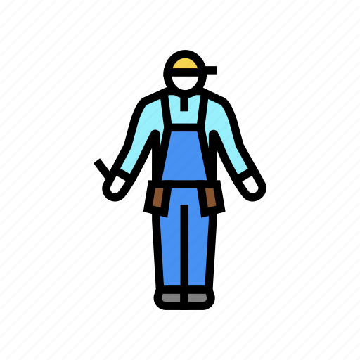 Worker, builder, construction, building, repair, ladder icon - Download on Iconfinder