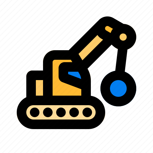 Excavator, wrecking, tool, ball icon - Download on Iconfinder