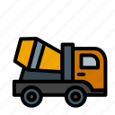 construction, mixer, transport, transportation, truck, vehicle
