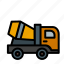 construction, mixer, transport, transportation, truck, vehicle 