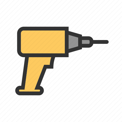Drill, drill machine, drilling, jackhammer, renovation, tinkering icon - Download on Iconfinder