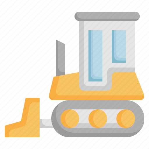 Bulldozer, heavy, equipment, machinery, loader, vehicle icon - Download on Iconfinder