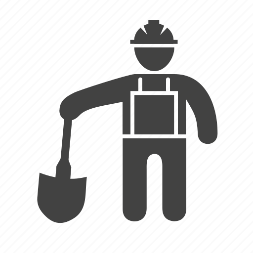 Builder, construction, engineer, labor, man, shovel, worker icon - Download on Iconfinder