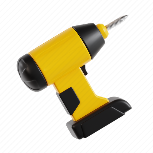 Electric drill, drill-machine, power-drill, drill, drilling, machine, construction 3D illustration - Download on Iconfinder
