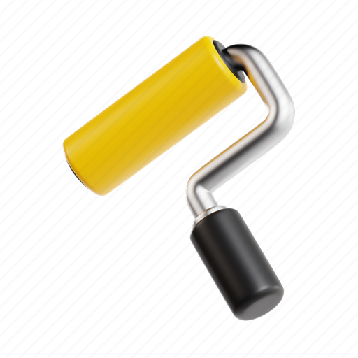 Paint roller, paint, tool, brush, construction, equipment 3D illustration - Download on Iconfinder