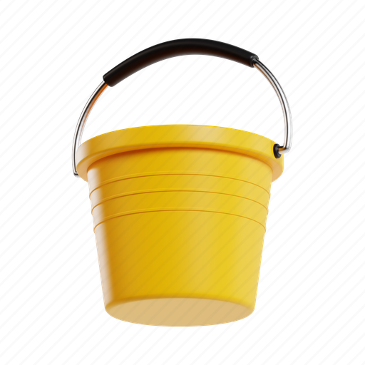Water bucket, construction, work, maintenance, tools, equipment, tool 3D illustration - Download on Iconfinder