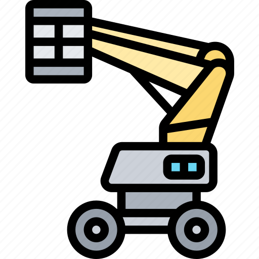 Boom, lift, crane, basket, elevator icon - Download on Iconfinder