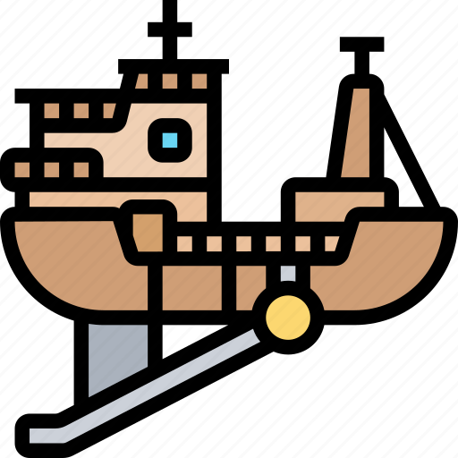 Dredger, vessel, ship, marine, suction icon - Download on Iconfinder