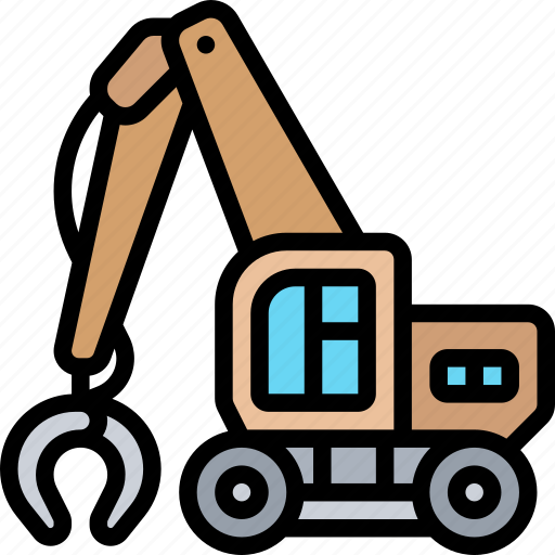 Grabbing, crane, clamp, heavy, machinery icon - Download on Iconfinder