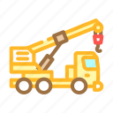 crane, truck, construction, vehicle, heavy, excavator