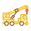 crane, truck, construction, vehicle, heavy, excavator 