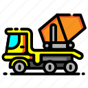 concrete, construction, equipment, mixer, transportation, truck, vehicle