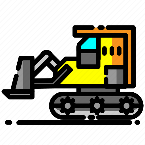Building, bulldozer, construction, heavy equipment, machine, vehicle icon - Download on Iconfinder