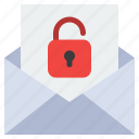 communication, email, envelope, unlock