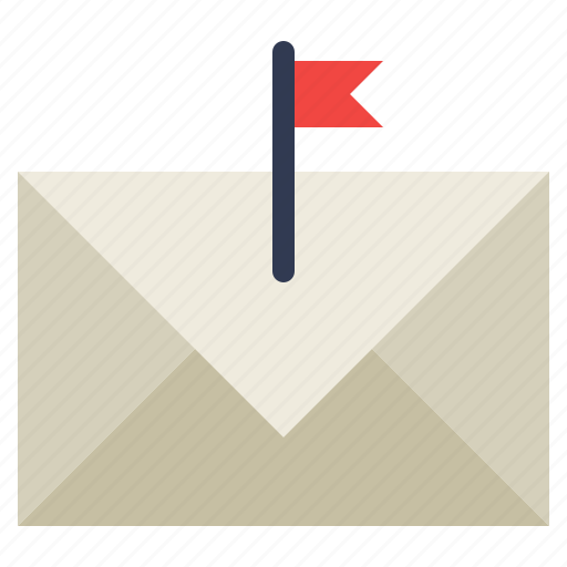 Communication, contact, email, envelope, flagged icon - Download on Iconfinder