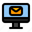email, computer, message, envelope, letter, communication, monitor, screen, display 
