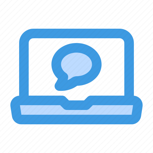 Chat, laptop, message, bubble, talk, conversation, notebook icon - Download on Iconfinder