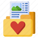 bookmark, document, favourite, files, folder, heart, storage