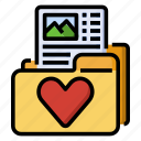 bookmark, document, favourite, files, folder, heart, storage