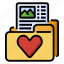 bookmark, document, favourite, files, folder, heart, storage 