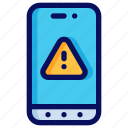 error, phone, warning, mobile