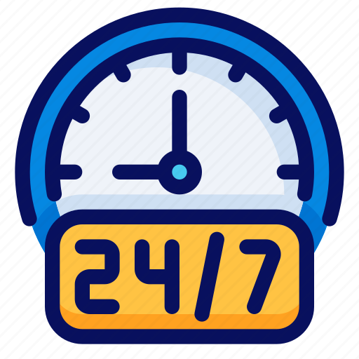 24 hours, service, support, time icon - Download on Iconfinder