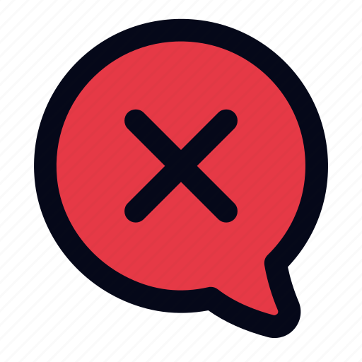 Delete, chat, conversation, communication, speech, talk, deny icon - Download on Iconfinder