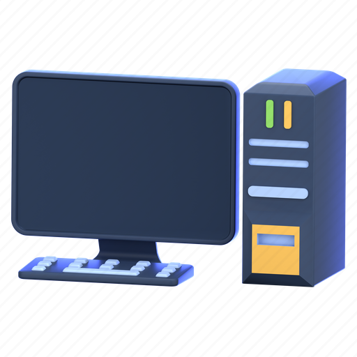 Computer, monitor, pc, cpu, keyboard 3D illustration - Download on Iconfinder