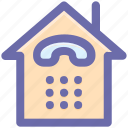 building, call service, connection, home, house, receiver, telephone