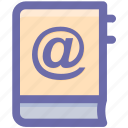 address, agenda, at, book, contact, email, marked 