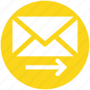 arrow, email, envelope, mail, right, send