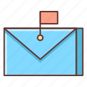 email, flag, flag mail, flagged, letter, mail
