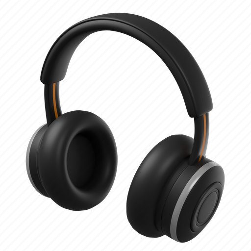 Headphone, headset, musical, sound, stereo, black, equipment 3D illustration - Download on Iconfinder