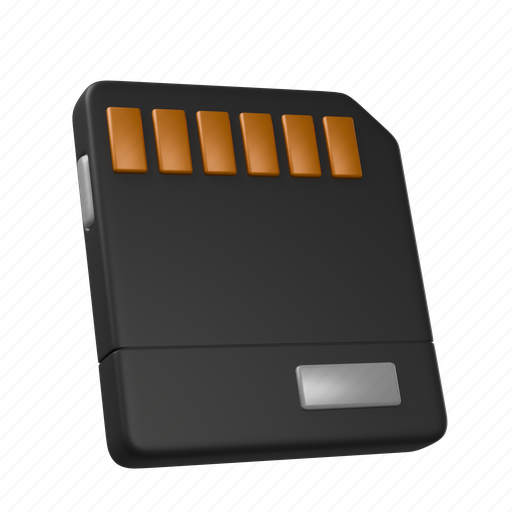 Sd, card, memory, storage, device, technology, data 3D illustration - Download on Iconfinder