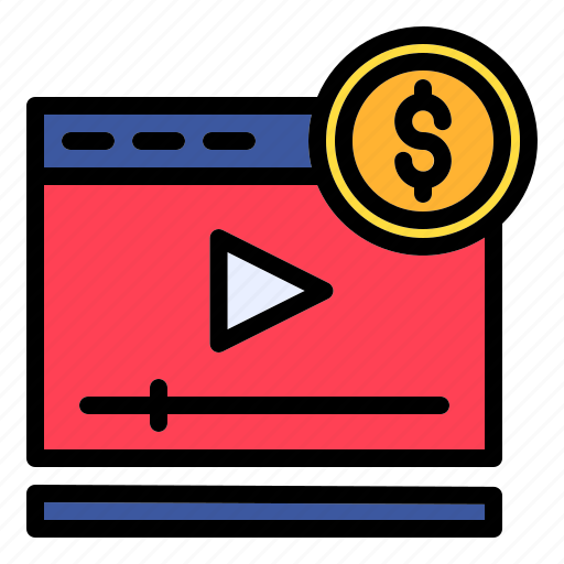 Monetize, earning, money, video icon - Download on Iconfinder