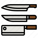 knife, cleaver, butcher, kitchenware, cooking