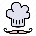cooking, kitchen, cook, gastronomy, chef, hat, mustache