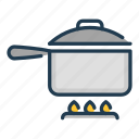 cook, cooking, fire, food, pan, stove