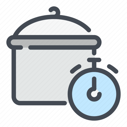Pan, saucepan, kitchen, cooking, time, timer, countdown icon - Download on Iconfinder