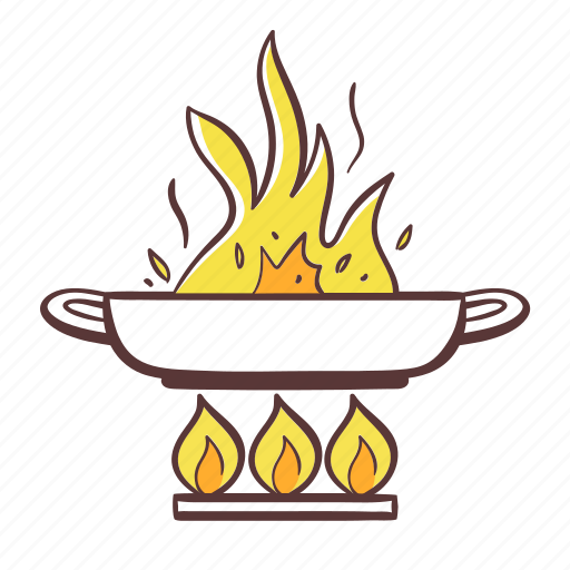 Flamb, kitchen, cooking, food, pan icon - Download on Iconfinder