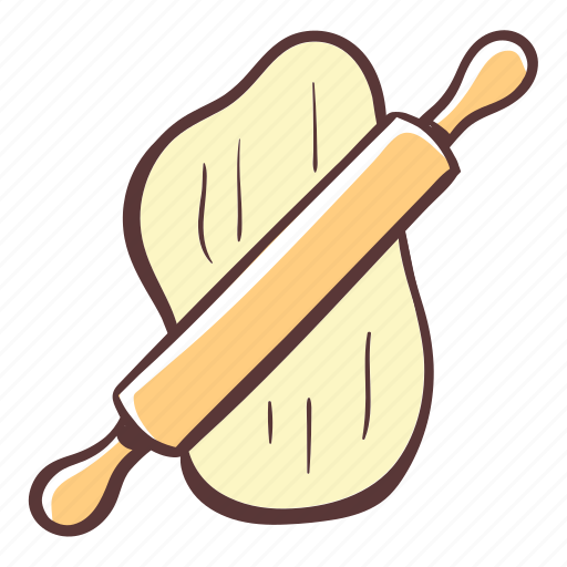 Roll, cook, food, dough, rolling pin icon - Download on Iconfinder