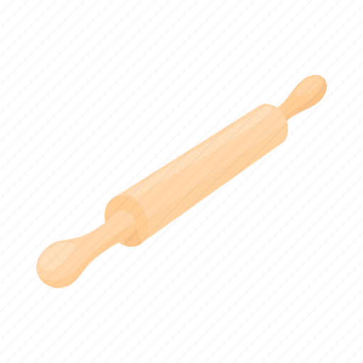 Cartoon, handle, kitchen, pin, tool, wood, wooden icon - Download on Iconfinder