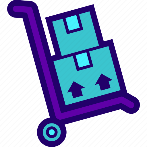 Box, delivery, hand, package, stack, trolley icon - Download on Iconfinder